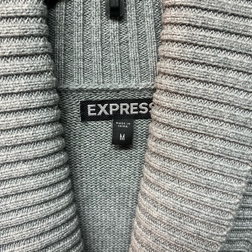 Express Gray Button-Up Cardigan - Picture 2 of 4